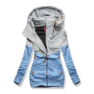 EVERGLOW — sweat-shirt à Double capuche pour femmes, surdimensionné, manches longues, manteau de printemps, poche Patchwork, fermeture éclair, automne - Product Image 3