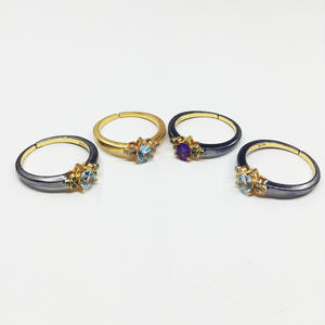 Anillo de Plata de Ley 925 chapado en oro, venta al por mayor, hecho a mano, barato, bajo MOQ, ajustable, único - Product Image 2