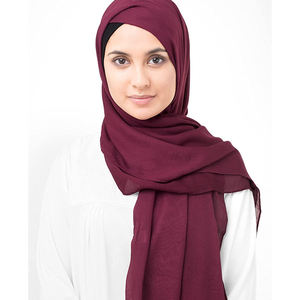 Châles islamiques de haute qualité pour femmes, bandeau musulman, en mousseline de soie, vente en gros, - Product Image 2