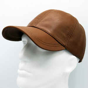 หมวกเบสบอลหนัง PU ของผู้ชายขายส่ง-และ-หมวกคุณภาพสูงกำหนดเองว่างเปล่า6แผงหนัง-หมวก - Product Image 1