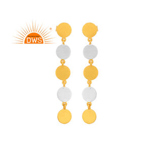 Dernier design 2026 – Boucles d'oreilles pendantes bicolores faites à la main pour femmes – Fabricant de bijoux de mode - Product Image 1