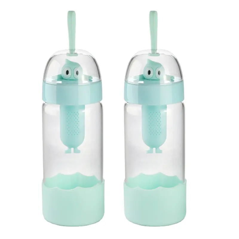 Changsha yeewin Neue Produkte Niedliche Tierform Kinder Tragbare Glasflasche Für Wasser