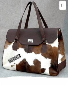 Cuero de vaca Bolso de cuero natural Bolso de hombro Cuero curtido vegetal Para mujeres Bolsos de mano - Product Image 2