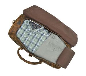 Bolso de viaje Vintage de cuero de búfalo 100% genuino hecho a mano con cremallera, ranura para zapatos duradera de alta calidad para regalos de aventura, suministro a granel - Product Image 2