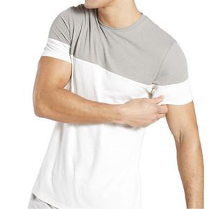 Fitness respirant personnalisé impression 100% coton T-shirt uni col rond hommes manches courtes Slim Fit - Product Image 3