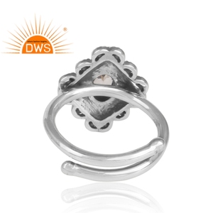 Crystal <b>Quartz</b> Gemstone <b>Ring</b> Supplier Jewelry Supplier Oxidized Sterling Silver Floral Designer <b>Ring</b> Wholesale - Product Image 4