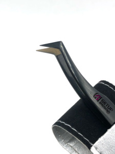 Pince à épiler professionnelle en acier inoxydable de 10 mm, design optimal, volume russe, fibre plasma noire, pointe nano, antistatique, durable - Product Image 3