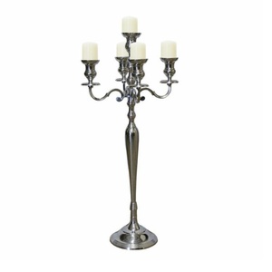 Oro acabado alto Mesa candelabro con cuentas de cristal chimeneas - Product Image 5