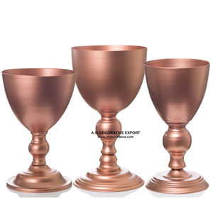 Bol de finition de luxe en cuivre avec piédestal de couleur or, Table de mariage, pièce centrale de bol décorée - Product Image 6