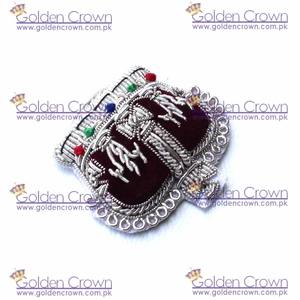 <b>Silver</b> <b>Crown</b> Bullion Badges | Embroidered Sew-On Magnet Badges 3D LED Flashing Felt Fabric | Customizable Uniform Accessories - Product Image 4