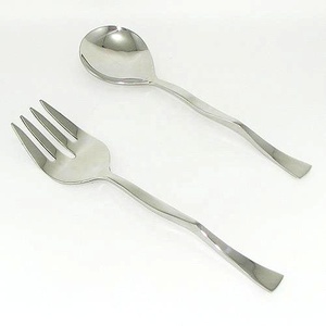 Ensemble de service de salade plaqué argent en acier inoxydable fait à la main ensemble de service de nourriture chinoise ensemble de service de buffet - Product Image 1