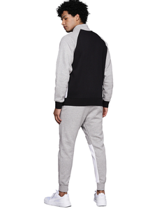 Nouveaux survêtements gris et noir à couleurs bloquées pour hommes avec logo personnalisé du Pakistan fabriqués par Huzaifa Produit - Product Image 4