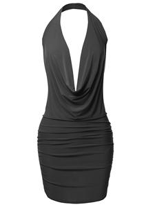 Vestido de Fiesta de Satén de Alta Calidad para Mujer, Diseño Moderno, Cuello Halter, Ajustado, Espalda Descubierta, Antiestático, Antiarrugas - Product Image 4
