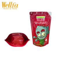 Usine OEM sac en plastique d'impression personnalisée 250g surface brillante Doypack pochette à fermeture éclair pour bonbons à la noix de serpent