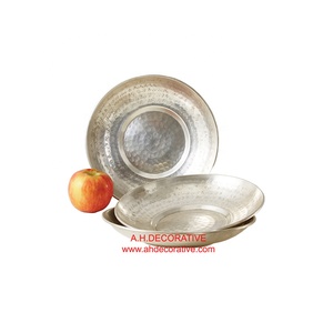Aluminum Antique Silver Hammered Bowl for Serving Food <b>Table</b> Decoration Modern Bowl for Home & <b>Kitchen</b> Use - Product Image 1
