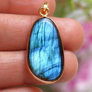 Collier photo en argent avec pendentif lunette Pendentif lettre tranche d'agate Labradorite Cabochons Point foré Labradorite - Product Image 3