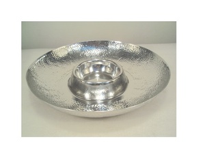 Bol poinçon en aluminium martelé unique de piédestal - Product Image 6