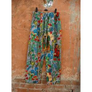 100% coton biologique pyjama ensemble Premium gris Floral main bloc imprimé tricoté vêtements de nuit été automne grande taille vie quotidienne - Product Image 3