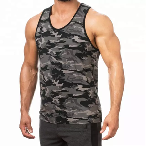 ขายส่ง Camo ออกแบบลึกตัดผ้าฝ้าย100เปอร์เซ็นต์ผู้ชายยิมเสื้อกล้าม - Product Image 2