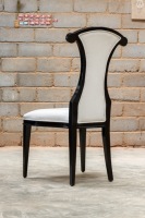 Silla Lateral Austin de Madera de Caoba, Silla de Descanso de Madera Maciza, Diseño Clásico Moderno, Muebles para Sala de Estar, Hogar y Hotel
