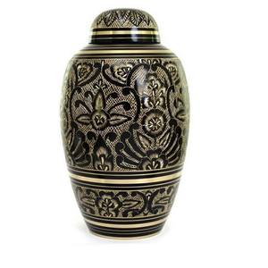 Urnes de crémation en laiton à dôme supérieur de haute qualité avec urnes funéraires en métal fini marbre noir pour cendres humaines - Product Image 4