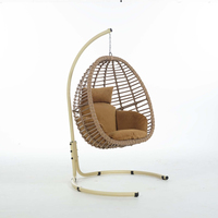 Chaise suspendue de jardin en métal de style européen 2021 avec coussin en mousse et tissu résistant à l'eau, structure en acier pour usage extérieur, parc, école