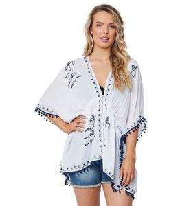 Collection d'été De femmes Porter Rayonne/Viscose Broderie À La Main Courte Couvrir - Product Image 1