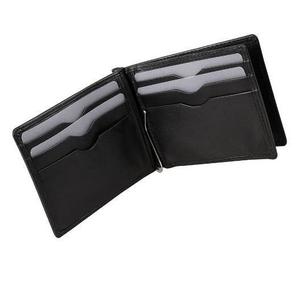 Custom logo Genuine Leather <b>Money</b> <b>Clip</b> <b>Wallet</b> in Black Color in High Quality Arrival - Product Image 1