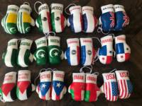 Mini ballon de football de haute qualité, porte-clés personnalisé avec logo d'entreprise, drapeau national, accroche pour rétroviseur de voiture, gants