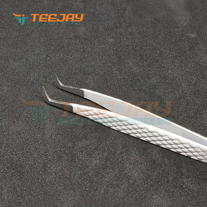 L — pince à épiler blanche, 12 cm, pour extensions de cils, très Fine, embout de 12mm, isolation et choix de cils - Product Image 6