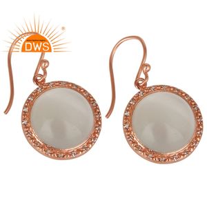 Pendientes de plata de ley 925 con piedra lunar, joyería chapada en oro rosa, diseño nuevo, proveedor de pendientes - Product Image 3