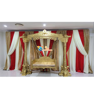 Balançoire de scène de mariage finition dorée balançoire de scène de mariage avec base en paon décoration Walima siège de balançoire de scène USA - Product Image 1