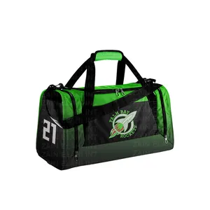 Customize waterproof duffel team football sublimation soccer travel printed sport gym bag