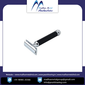 Premium Quality Pure Brass Long Handle Classic Two Piece Razors with Stainless Steel Blade for Face & Body Use Barber Shop - Product Image 5