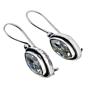 Special Occasions New Marquise Cut Gemstone <b>Hoop</b> Earring 925 Solid Sterling <b>Silver</b> Earring CZ <b>Silver</b> Plated Jewellery - Product Image 1