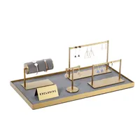 Jewelry Store Gold Metal Earring Stand Jewelry Organizer Tray