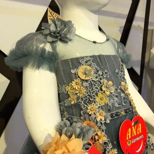 ชุดเดรสผ้าซาตินลายดอกไม้เด็กผู้หญิง, ชุดเดรสคอกลมประดับด้วยลูกปัดผ้าตาข่ายลายนางฟ้าสำหรับงานเลี้ยงวันเกิดของเด็กๆดอกไม้ฤดูใบไม้ผลิฤดูร้อน - Product Image 3