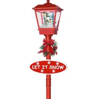 5.9 फुट लंबा लैंप पोस्ट रोशनी के साथ बर्फ गिर रही क्रिसमस आउटडोर इनडोर के लिए स्नोमैन लालटेन प्रकाश सजावट