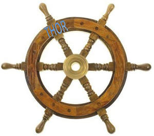 Volant de bateau en bois brun de collection, volant de pirate nautique, décoration de volant de bateau, décoration maritime, 24 pouces, décoration d'intérieur - Product Image 3