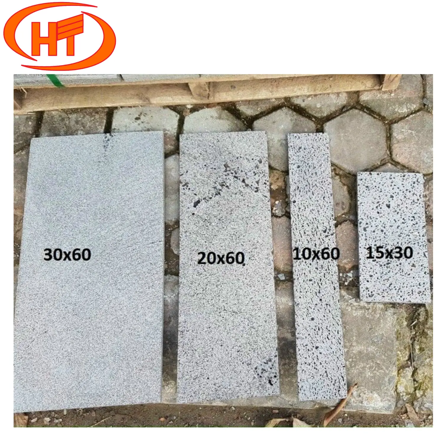 Batu Lava Vietnam Harga Terbaik Batu Vulkanik 30X60X3Cm Lubang Madu Lava atau Batu Basalt Abu-abu Vietnam