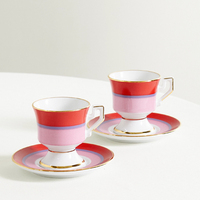 Ensemble de thé et tasses à café en céramique de style éthiopien vintage, écologique, personnalisé, 150 ml et 80 ml, avec soucoupe, idéal pour les promotions et les cadeaux, offre spéciale