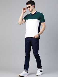 T-shirt à manches courtes pour homme en jacquard personnalisé avec logo OEM, nouveau pour l'été, séchage rapide, style polo - Product Image 4