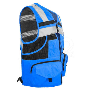 High Visibility Custom Logo Reflective Safety Vest Custom <b>Color</b> Safety Workwear Vest 100% Polyester Mesh Fluorescent Vest - Product Image 2