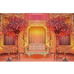 Impresionante Marco Dorado para Escenario de Boda, Paneles de Fibra Contemporáneos para Decoración de Bodas, Marco de Fibra para Recepción de Bodas en el Reino Unido - Product Image 1