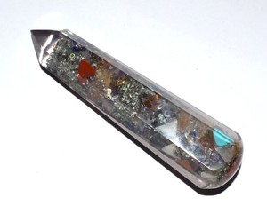 Best Value of Multi Gemstone Orgone Faceted Massage Wands : Multi Gemstone Orgone Faceted Massage Wands for Sale - Product Image 1