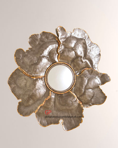 Contemporary Hot Set New Design Italian Gold Leaf Round Wall <b>Mirror</b> for Living Room Hotel Restaurant Bars - Product Image 2
