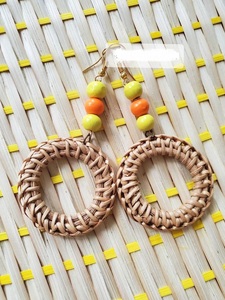 Boucles d'oreilles Vintage en rotin pour femmes, boucles d'oreilles à la mode, pour vacances, en osier, à la mode, - Product Image 4