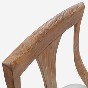Artdeco-Silla de comedor de 2 plazas, juego de comedor de madera maciza, acabado rústico natural - Product Image 4