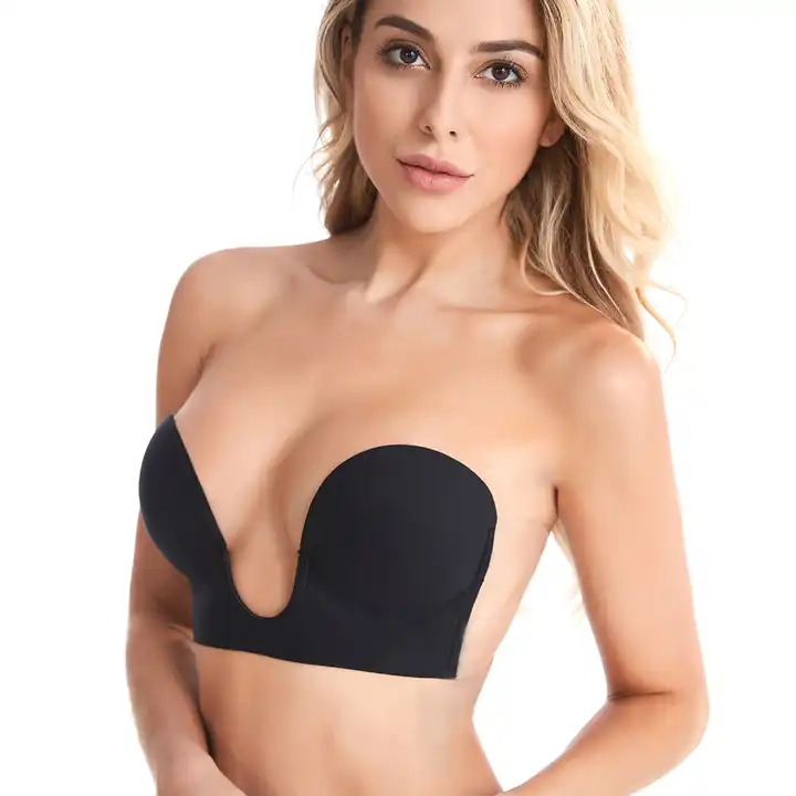 Self adhesive frontless backless strapless bra