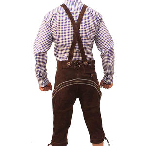 กางเกงขาสั้นหนังเยอรมันสำหรับผู้ชายสีน้ำตาลถนนสวมใส่สบายบาวาเรียกางเกงขาสั้นที่กำหนดเองสำหรับเยาวชนและผู้ใหญ่ - Product Image 2